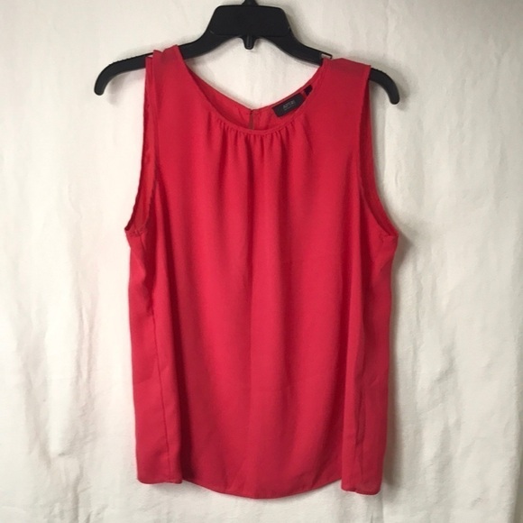 APT 9 Women’s Sleeveless Tank Blouse Hot Pink Size L Lightweight Slinky Summer - Picture 1 of 11